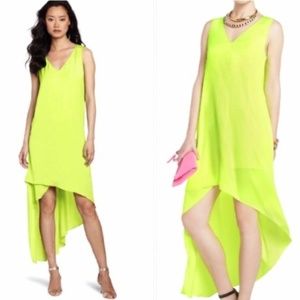 Asymmetrical Hem BCBG Dress Fluorescent Yellow